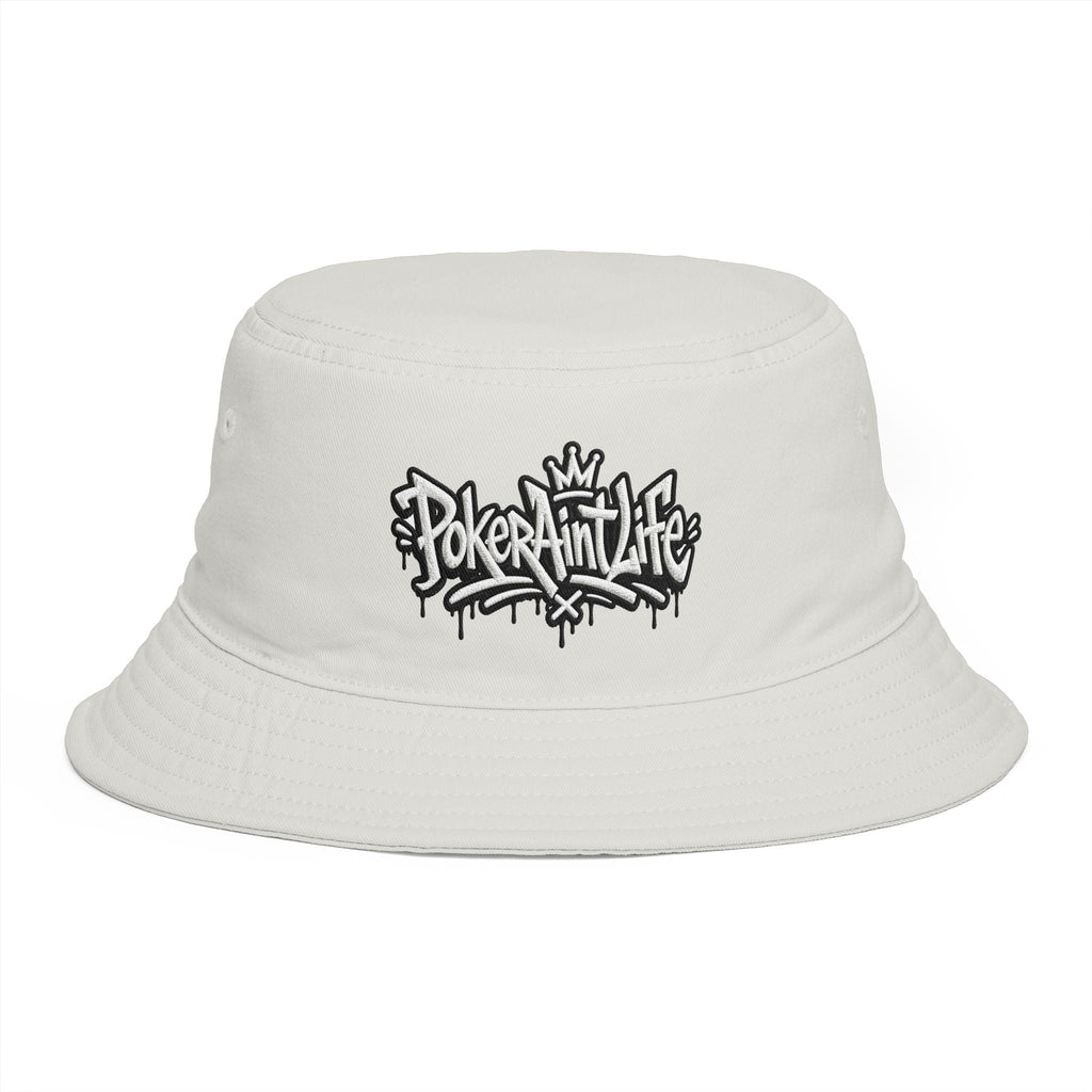 Poker Ain’t Life Embroidered Bucket Hat, Streetwear Poker Player Cap - One size / Ecru - Hats
