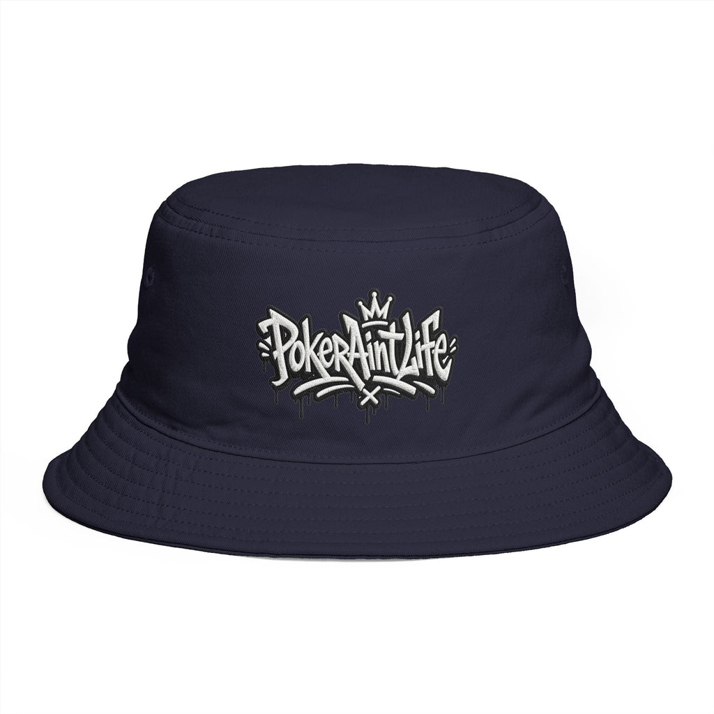 Poker Ain’t Life Embroidered Bucket Hat, Streetwear Poker Player Cap - One size / Navy - Hats