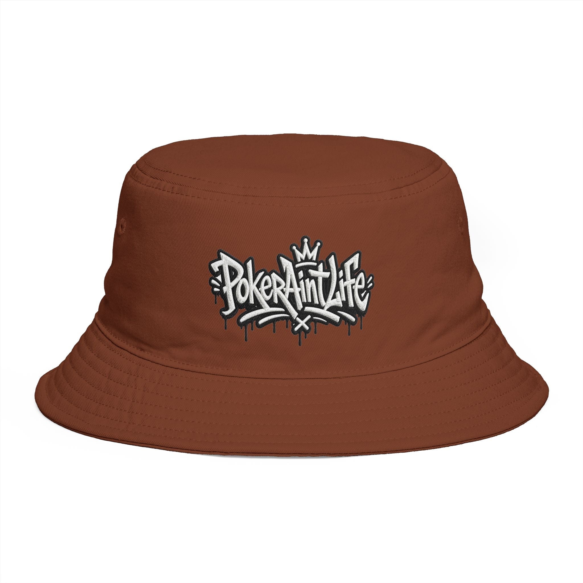 Poker Ain’t Life Embroidered Bucket Hat, Streetwear Poker Player Cap - Hats
