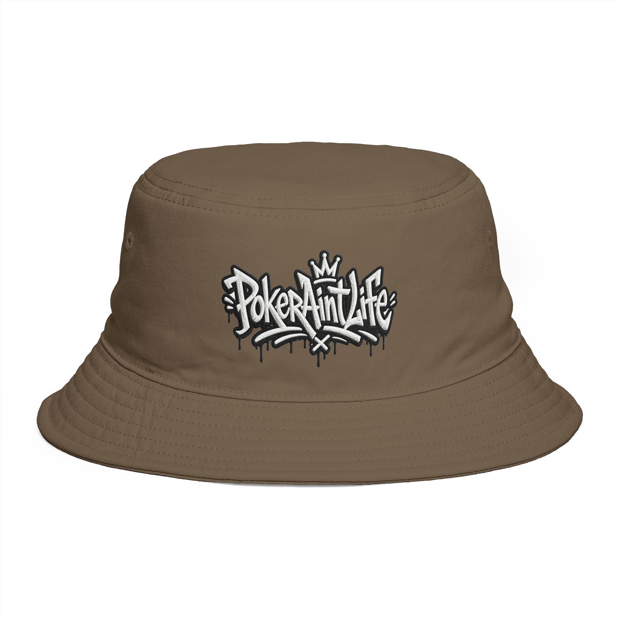 Poker Ain’t Life Embroidered Bucket Hat, Streetwear Poker Player Cap - Hats