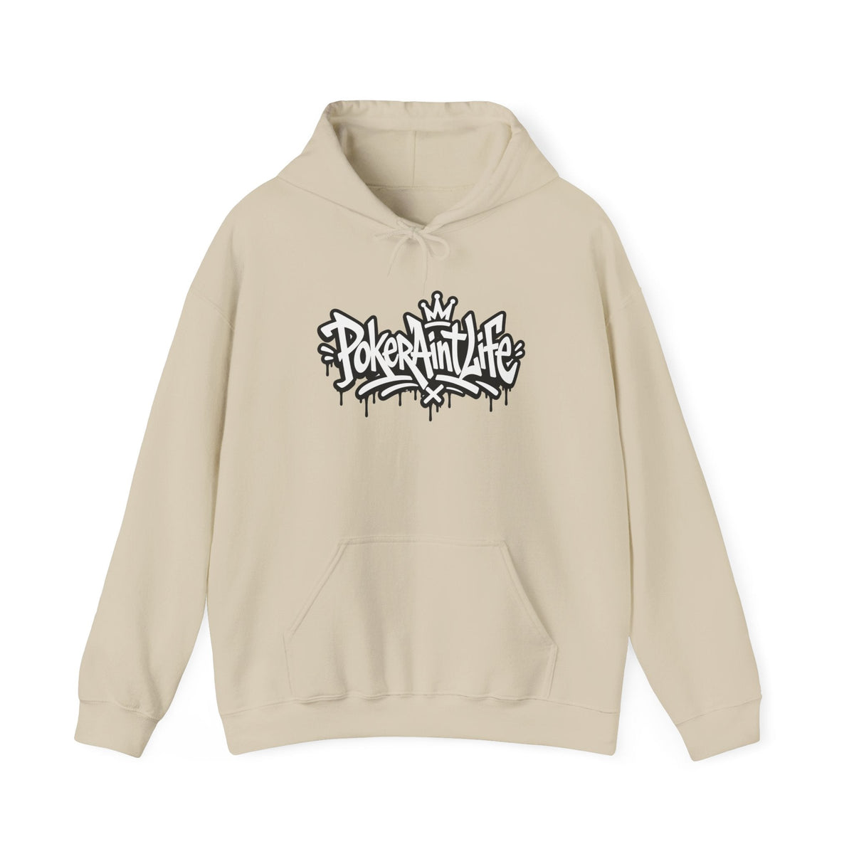 Poker Ain't Life graffiti poker hoodie in sand
