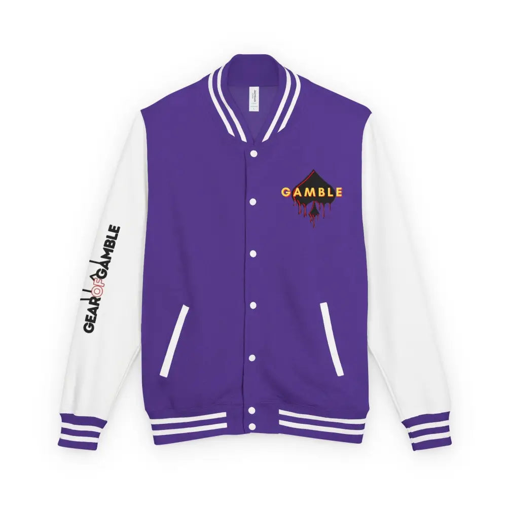 PokerAintLife Letterman Jacket - S / Purple/Arctic White - Outerwear