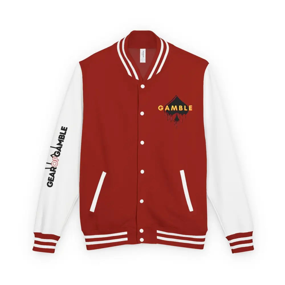 PokerAintLife Letterman Jacket - S / Fire Red/Arctic White - Outerwear