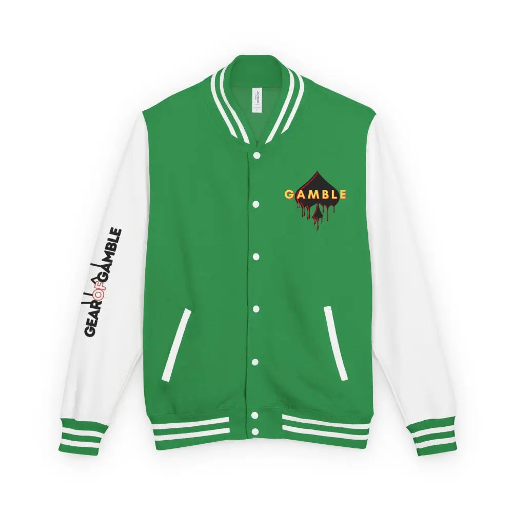 PokerAintLife Letterman Jacket - S / Kelly Green/Arctic White - Outerwear