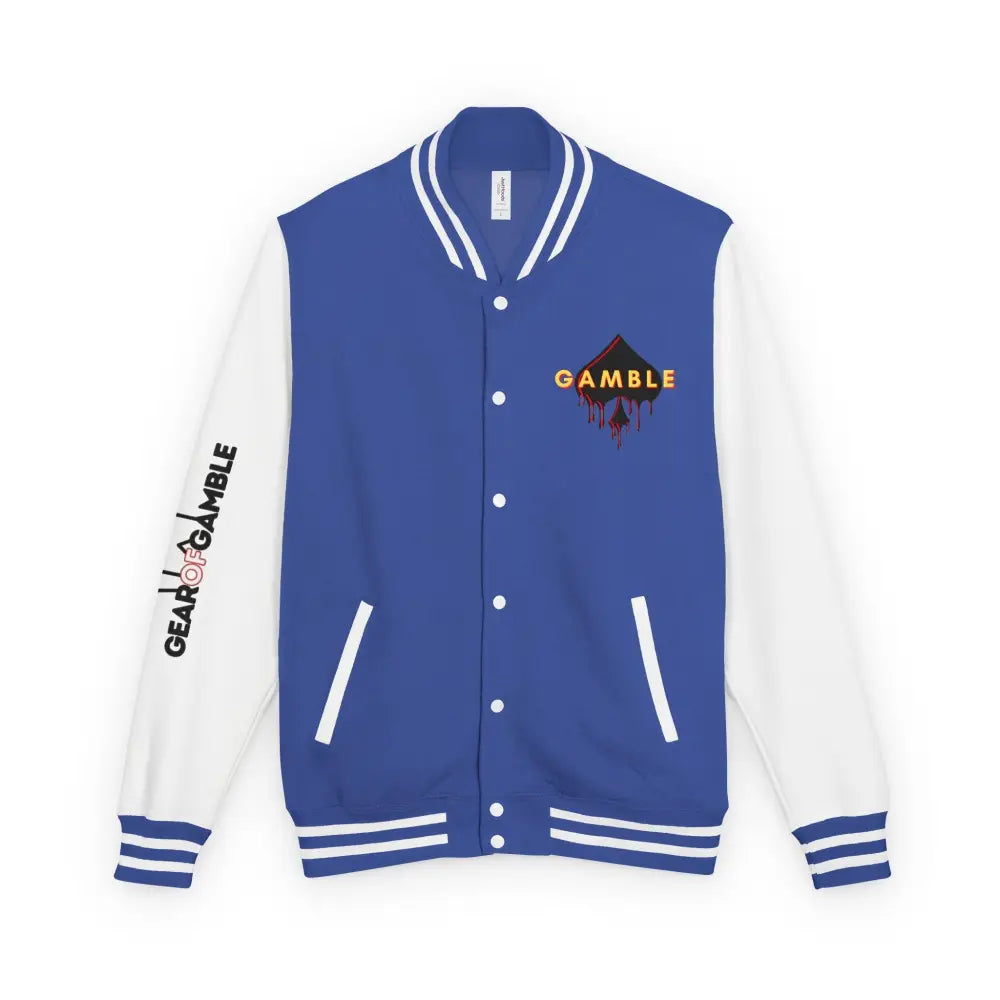 PokerAintLife Letterman Jacket - S / Royal Blue/Arctic White - Outerwear