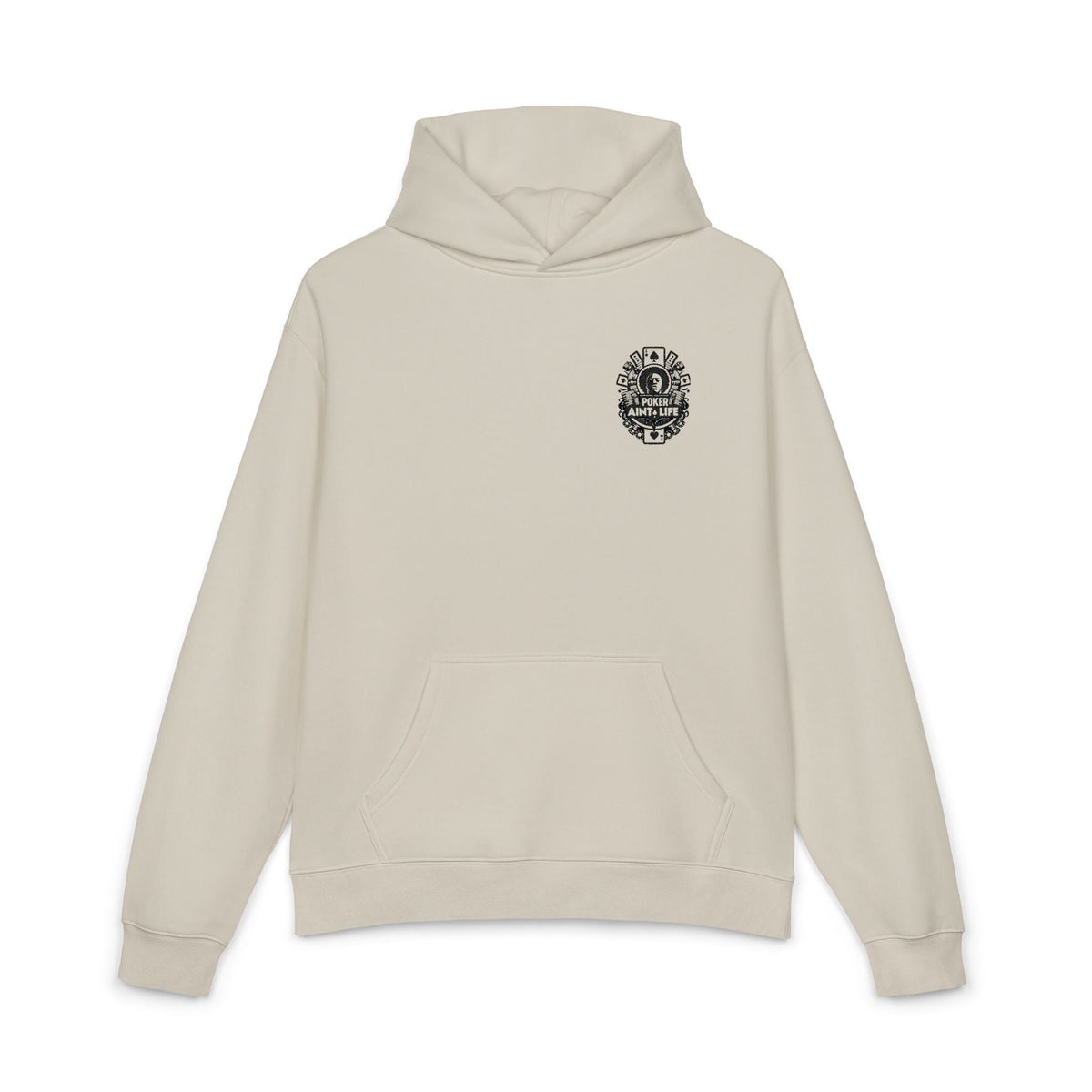 Poker Aint Life Minimal Logo Hoodie - S / Bone - Hoodie