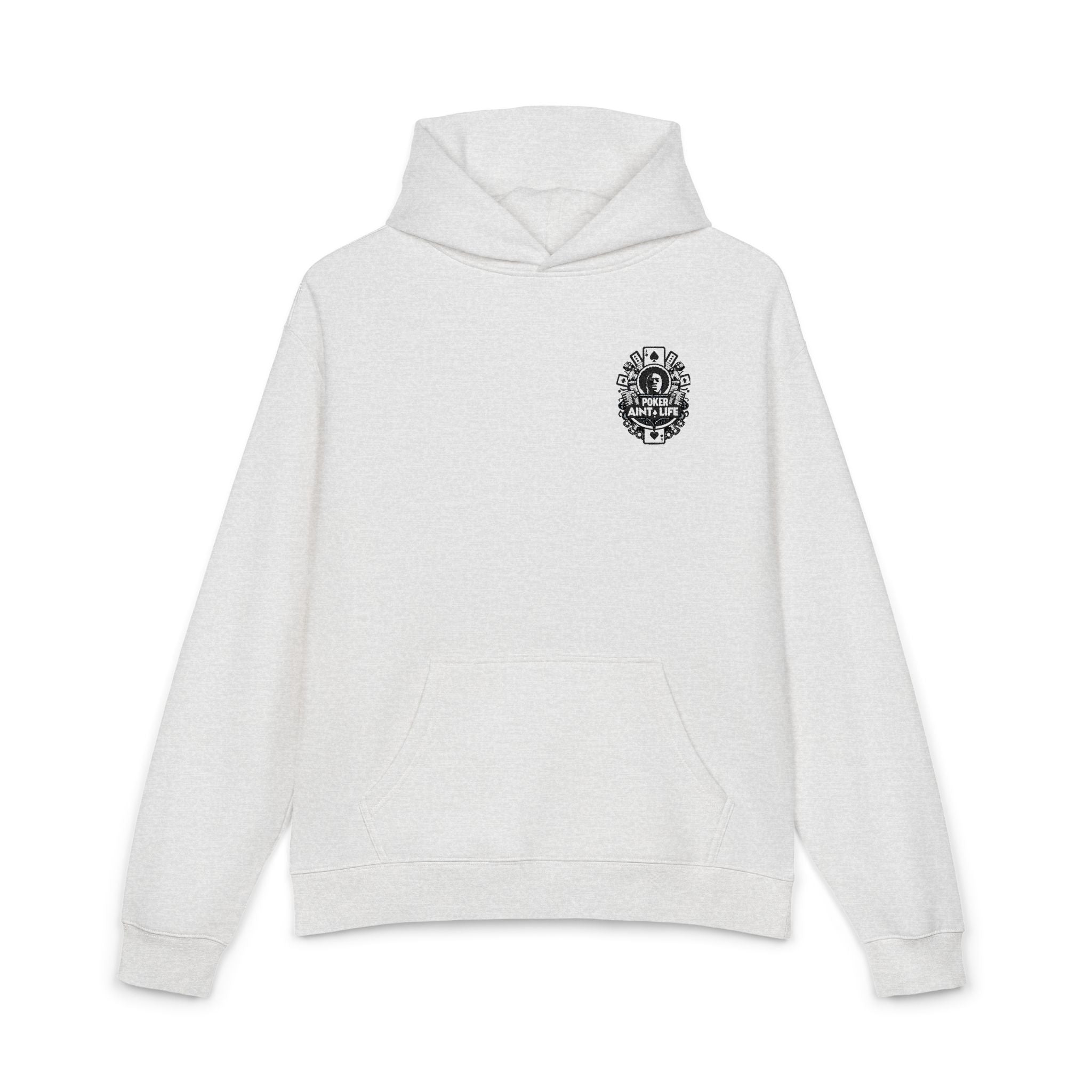 Poker Aint Life Minimal Logo Hoodie - XS / White Heather - Hoodie