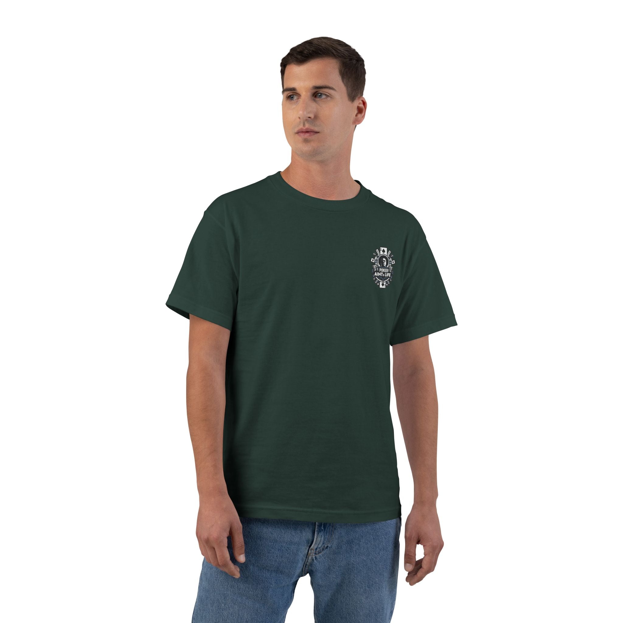 Poker Aint Life T-Shirt, Retro Card Player Graphic Tee - Deep Forest / S - T-Shirt