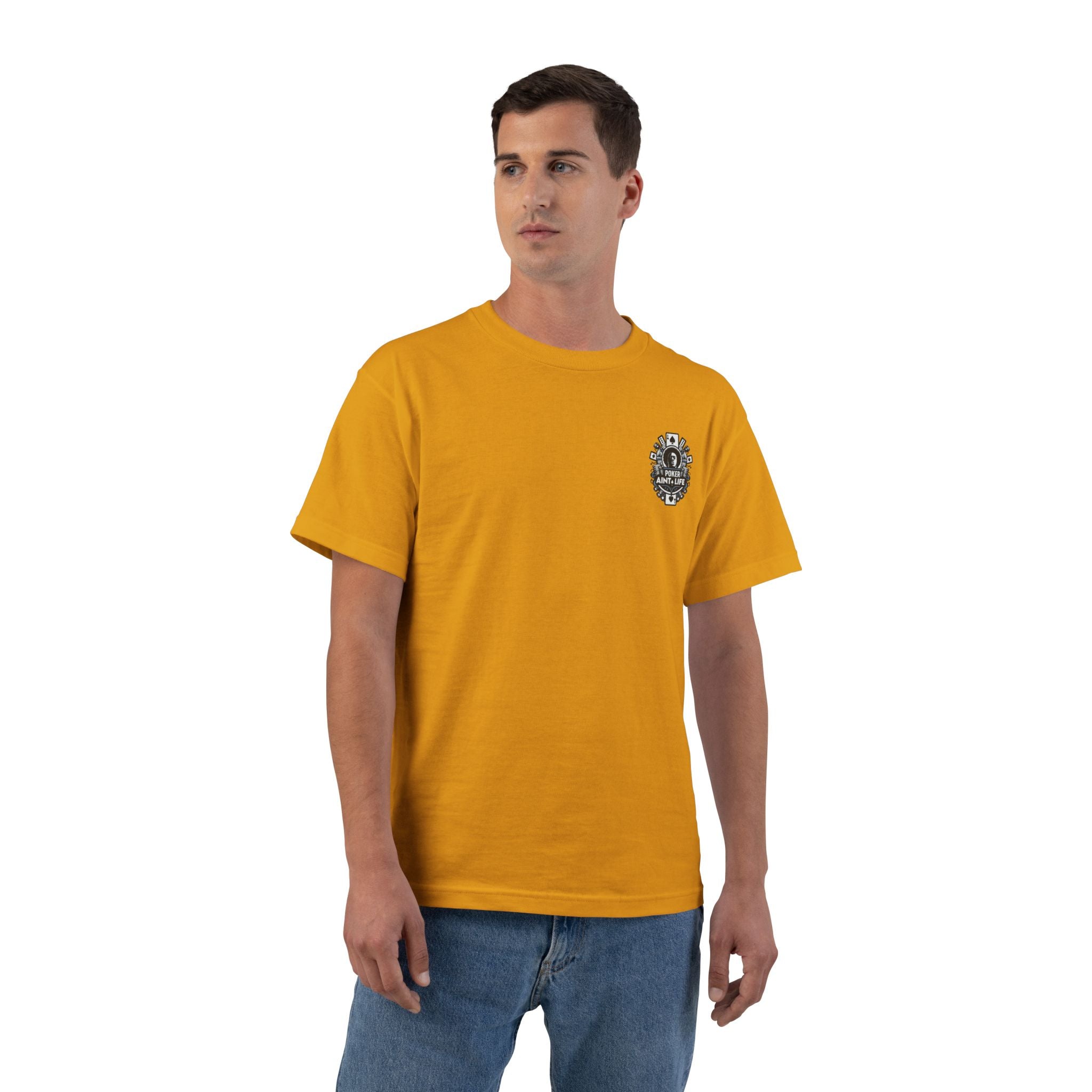 Poker Aint Life T-Shirt, Retro Card Player Graphic Tee - Gold / S - T-Shirt