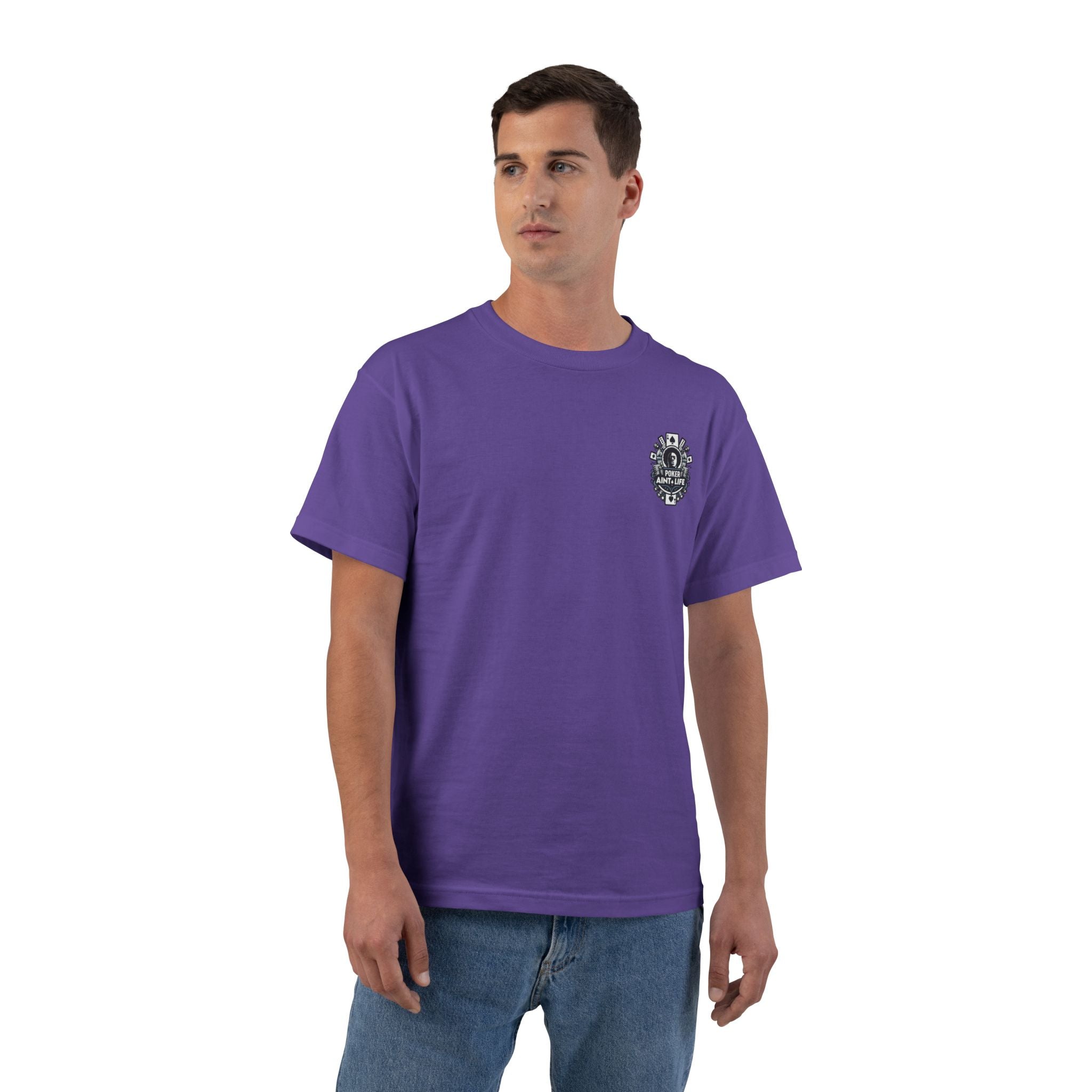 Poker Aint Life T-Shirt, Retro Card Player Graphic Tee - Purple / S - T-Shirt