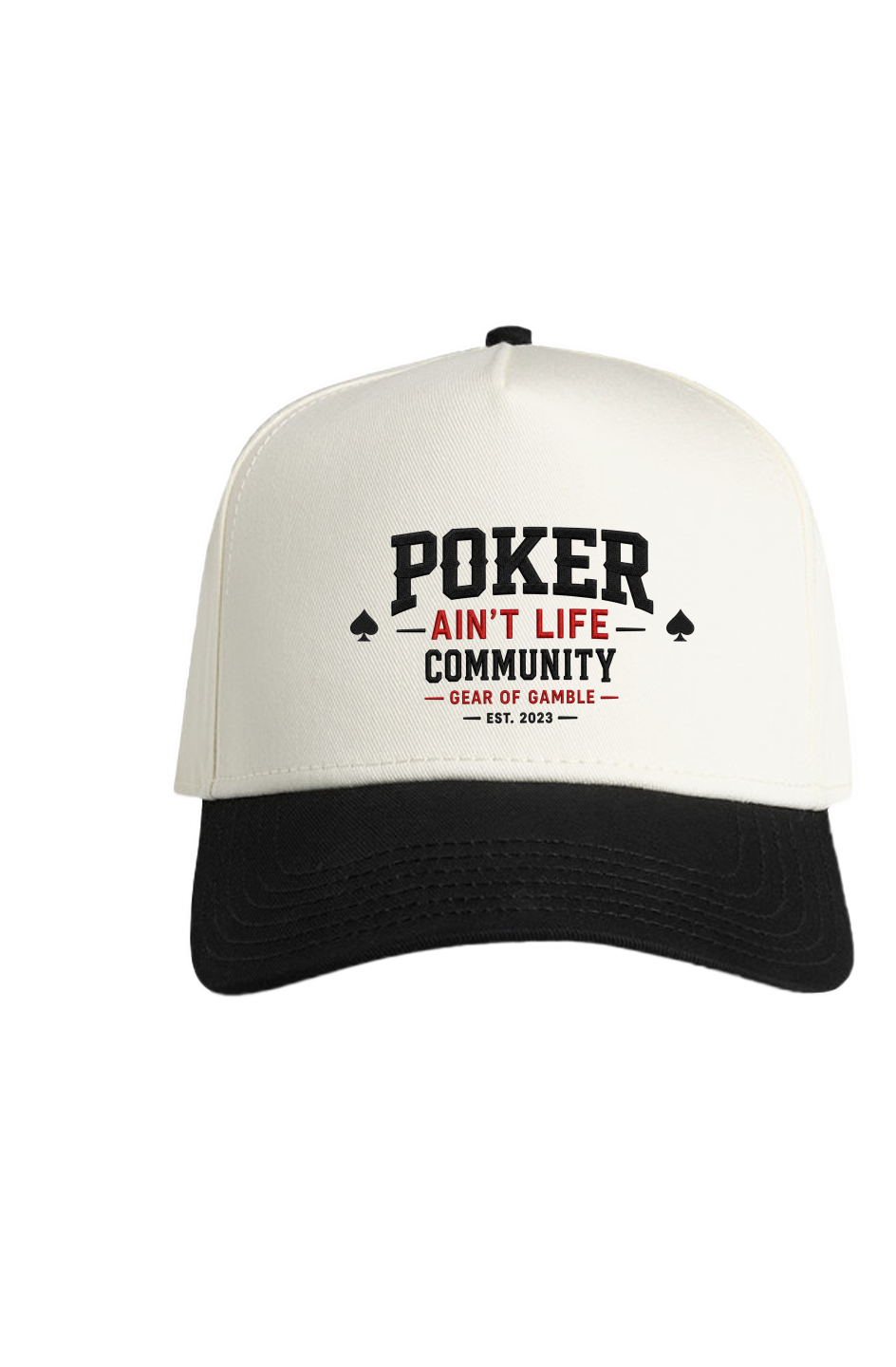 Poker Ain't Life two-tone poker cap in natural and walnut