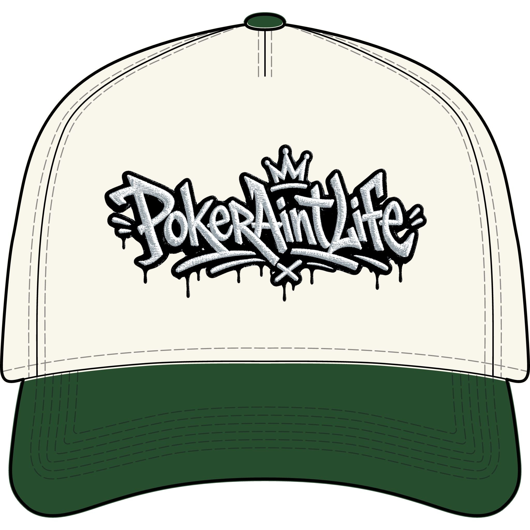 Poker Ain’t Life Two-Tone Cap - Natural / Forest / One size - Hats