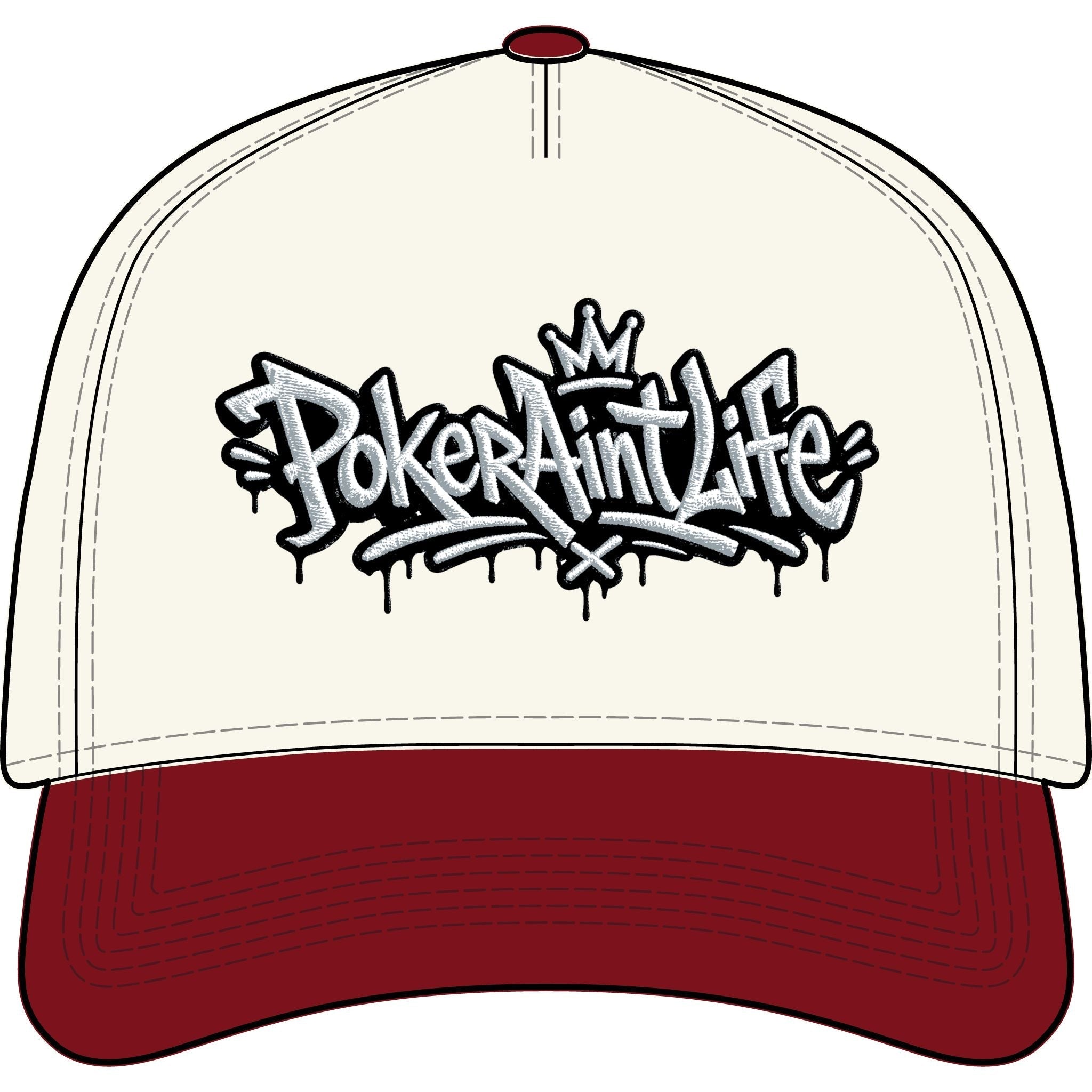 Poker Ain’t Life Two-Tone Cap - Natural / Cardinal / One size - Hats