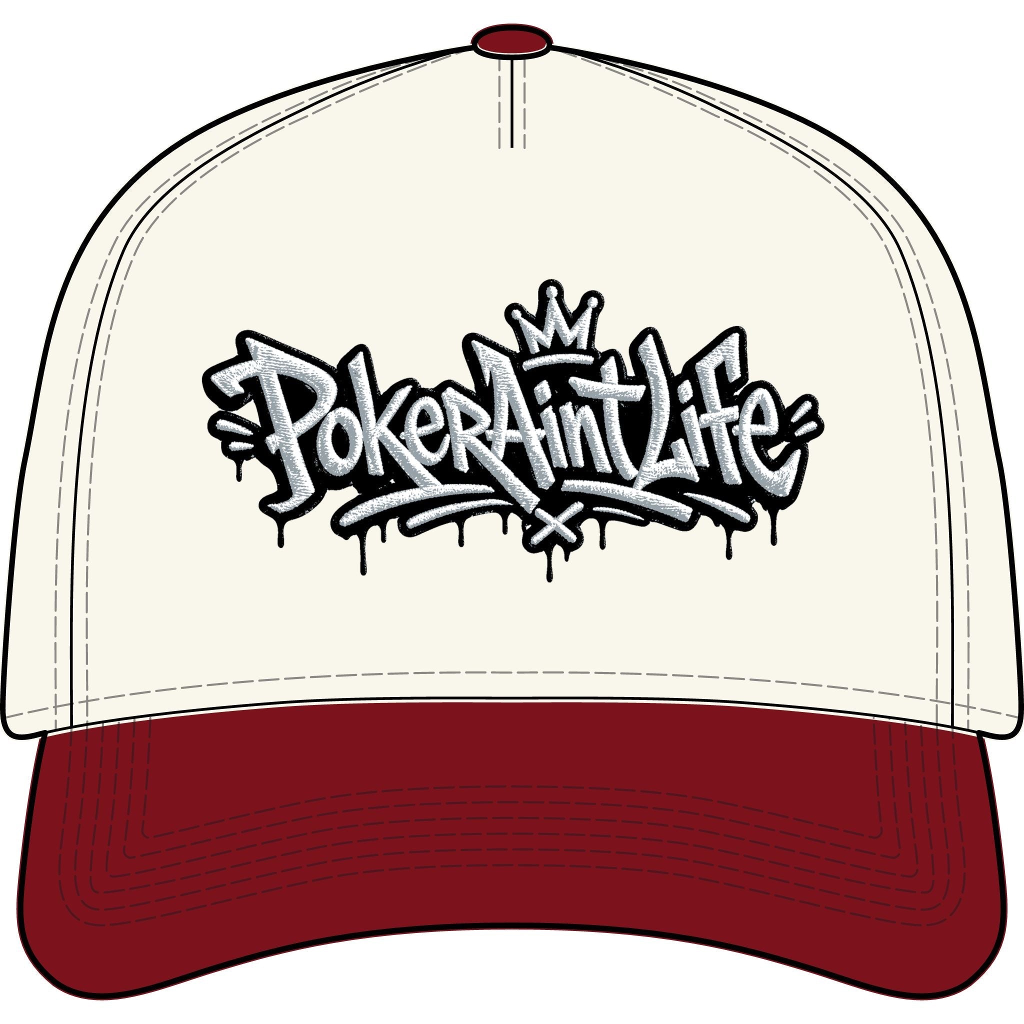 Poker Ain’t Life Two-Tone Cap - Natural / Cardinal / One size - Hats