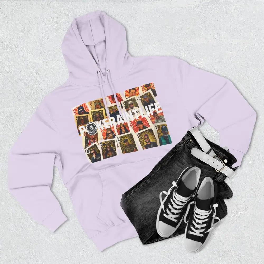 Premium multi color poker hoodie featuring "PokerAintLife" graphic with pro player poker cards design – streetwear for poker players and grinders.