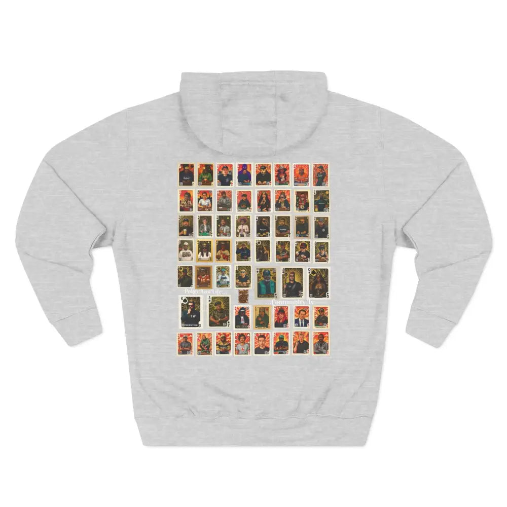 Premium gray poker hoodie featuring "PokerAintLife" graphic – streetwear for poker players and grinders.