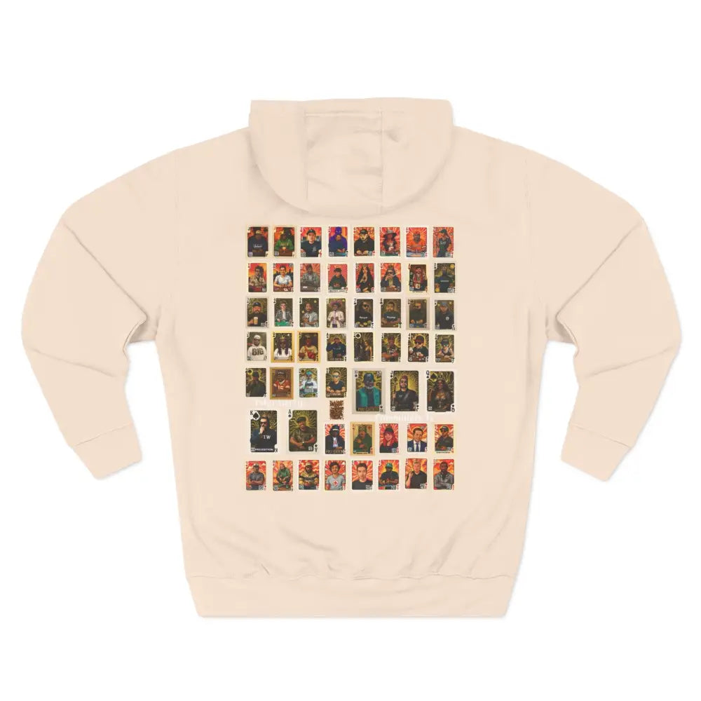 Premium beige poker hoodie featuring "PokerAintLife" graphic – streetwear for poker players and grinders.