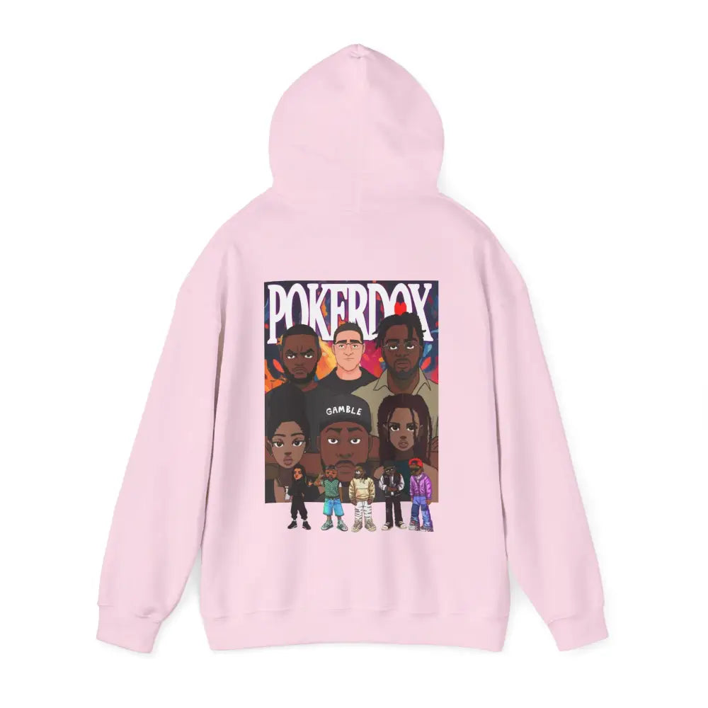 Pokerdox Crew Hoodie – Urban Graphic Hoodie Featuring Pokerdox Logo & Character Collage - Hoodie