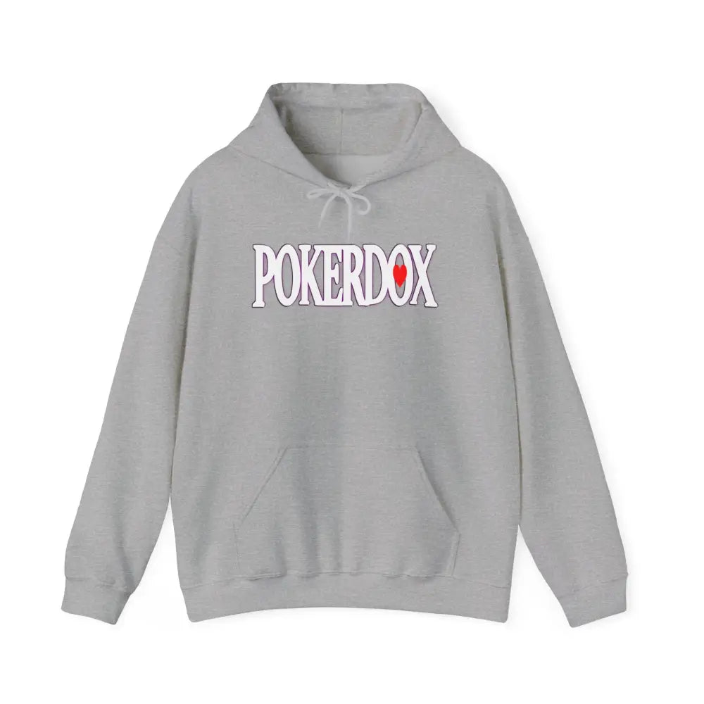 Pokerdox Crew Hoodie – Urban Graphic Hoodie Featuring Pokerdox Logo & Character Collage - Sport Grey / S - Hoodie