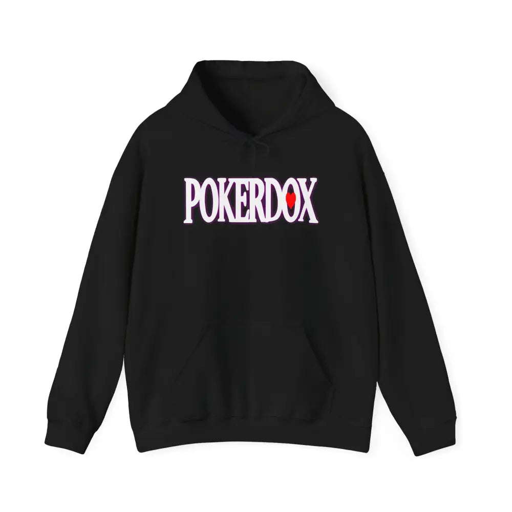 Pokerdox Crew Hoodie – Urban Graphic Hoodie Featuring Pokerdox Logo & Character Collage - Black / S - Hoodie
