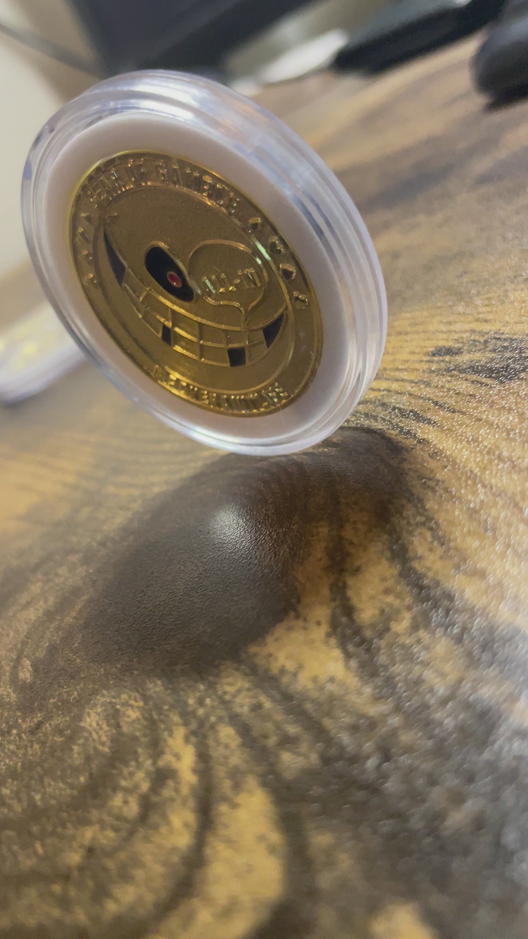 Premium metal poker card protector with ‘Raise’ and ‘ALL IN’ art on each side. Perfect poker accessory to protect your cards while adding style to your poker gameplay. A must-have for serious poker players.