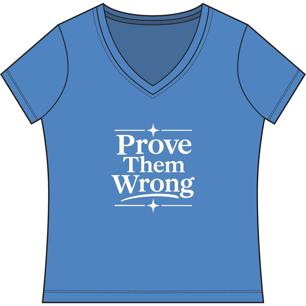 Prove Them Wrong V-Neck, Women’s Poker & Gambler T-Shirt - XXL / Blue Heather - V-neck