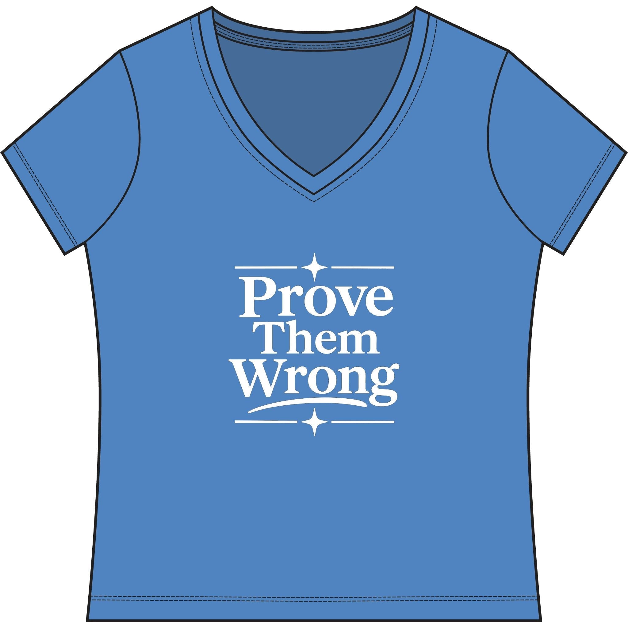 Prove Them Wrong V-Neck, Women’s Poker & Gambler T-Shirt - XXL / Blue Heather - V-neck