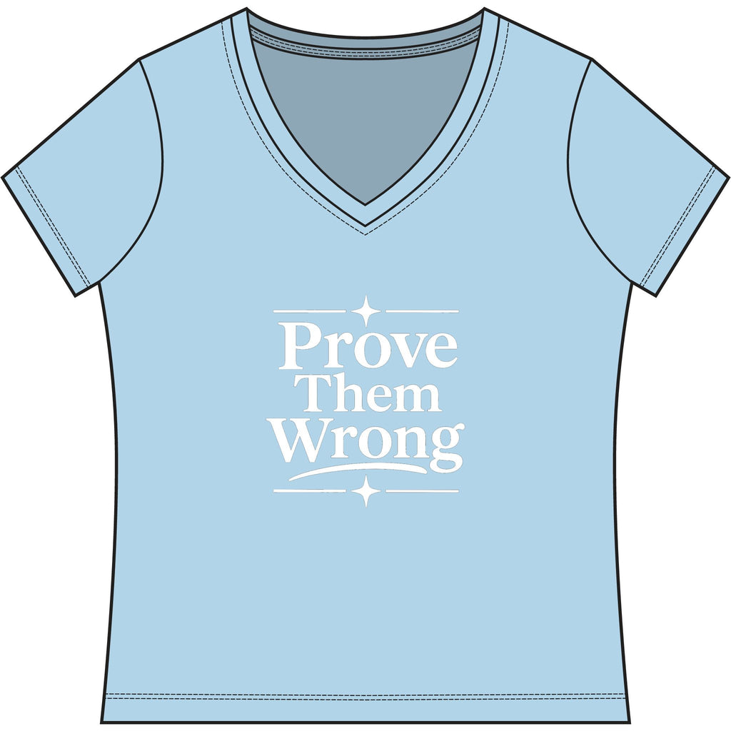 Prove Them Wrong V-Neck, Women’s Poker & Gambler T-Shirt - XXL / Crystal Blue - V-neck