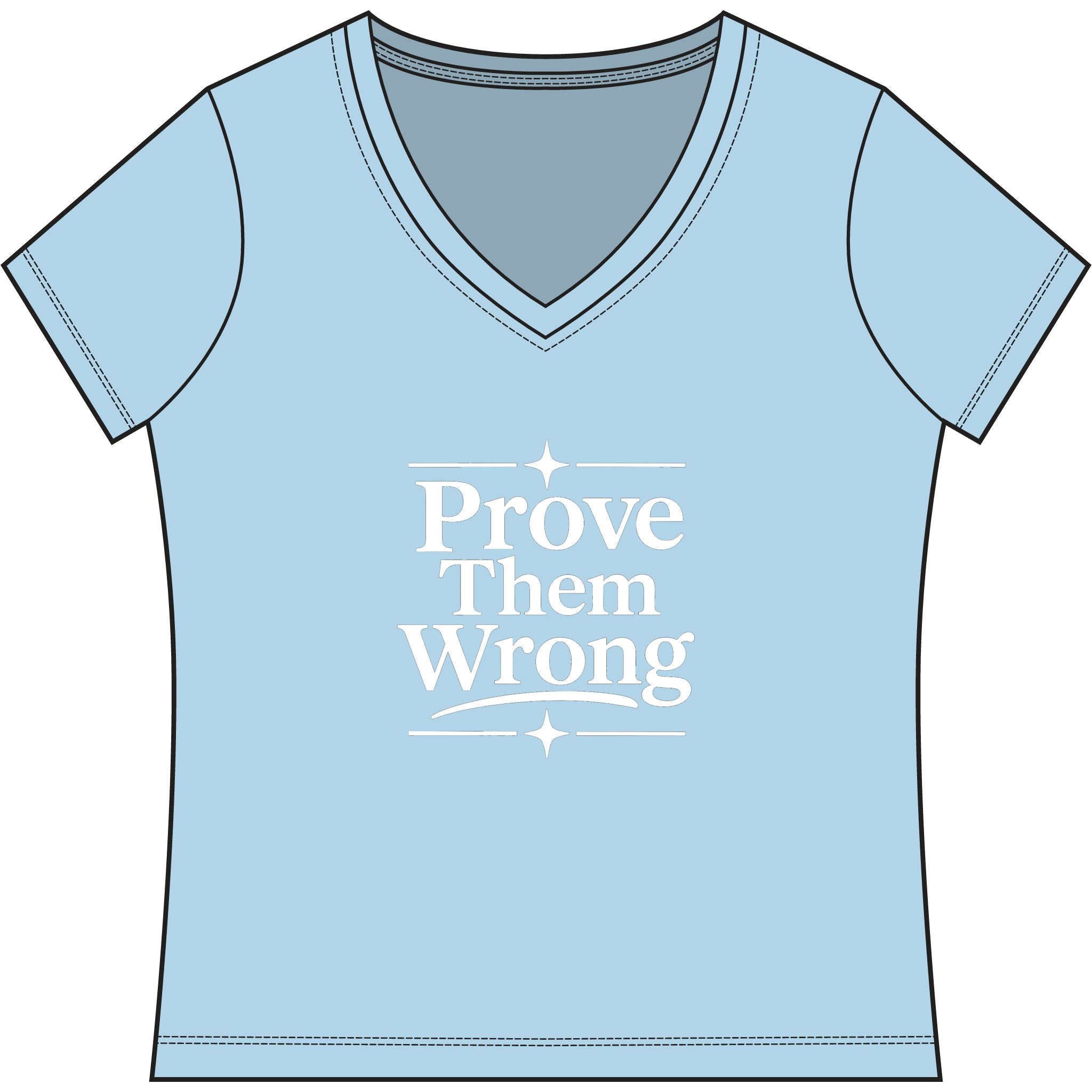 Prove Them Wrong V-Neck, Women’s Poker & Gambler T-Shirt - XXL / Crystal Blue - V-neck
