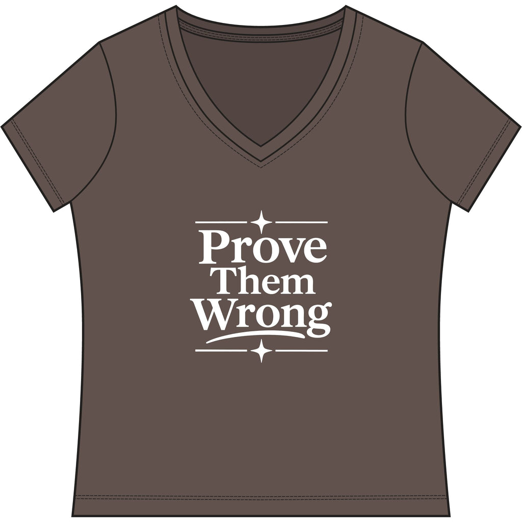 Prove Them Wrong V-Neck, Women’s Poker & Gambler T-Shirt - XXL / Deep Brown Heather - V-neck