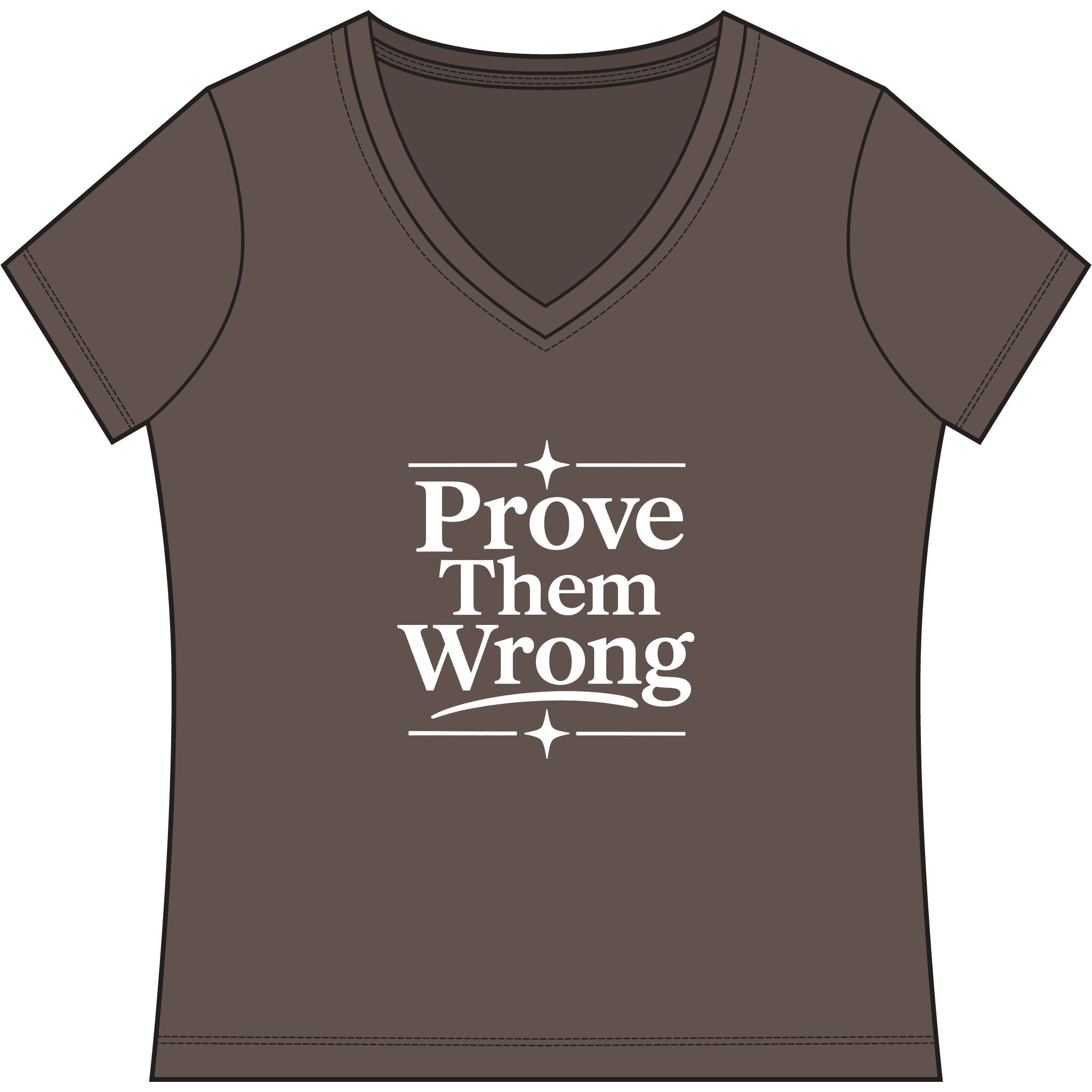 Prove Them Wrong V-Neck, Women’s Poker & Gambler T-Shirt - XXL / Deep Brown Heather - V-neck