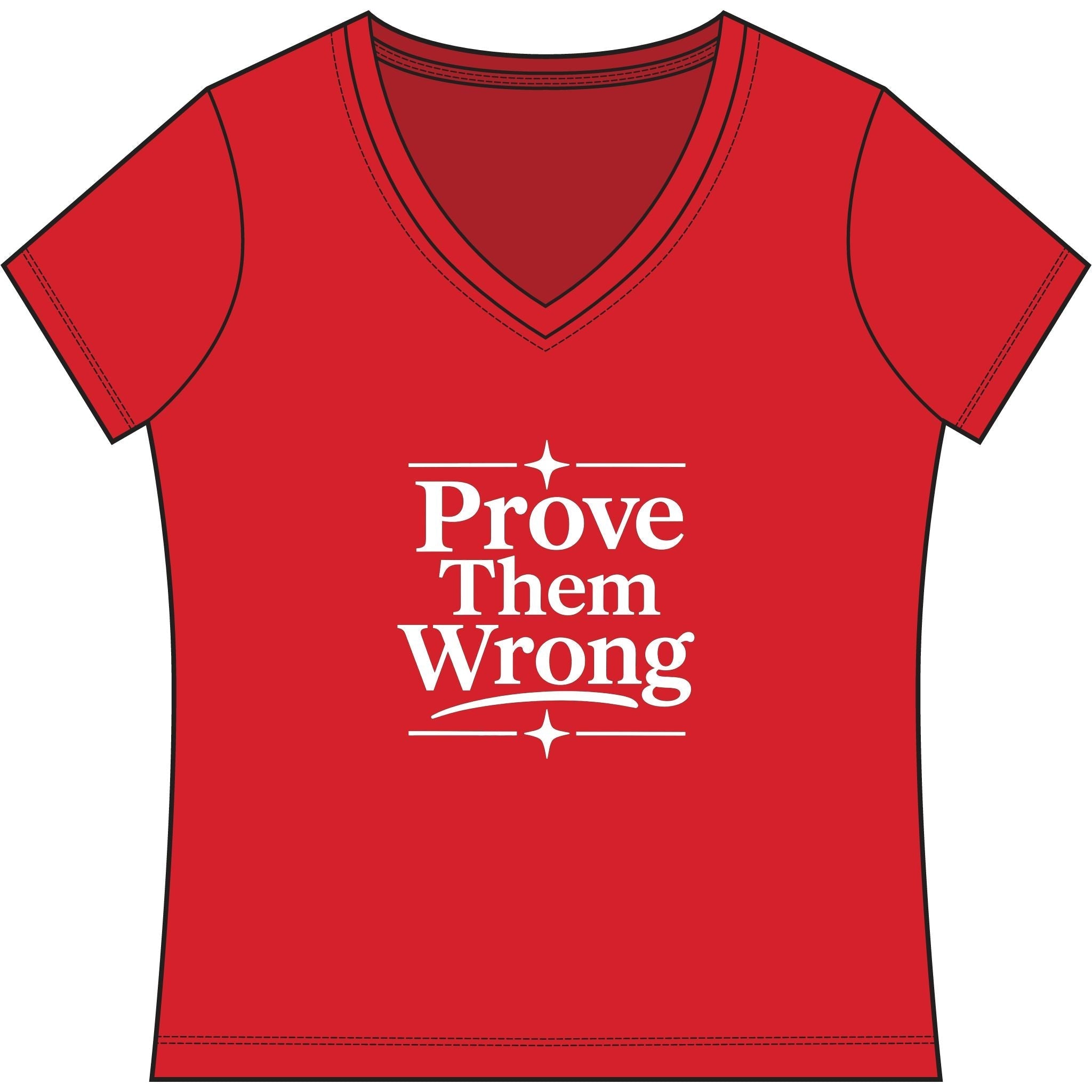 Prove Them Wrong V-Neck, Women’s Poker & Gambler T-Shirt - XXL / Ruby Red - V-neck