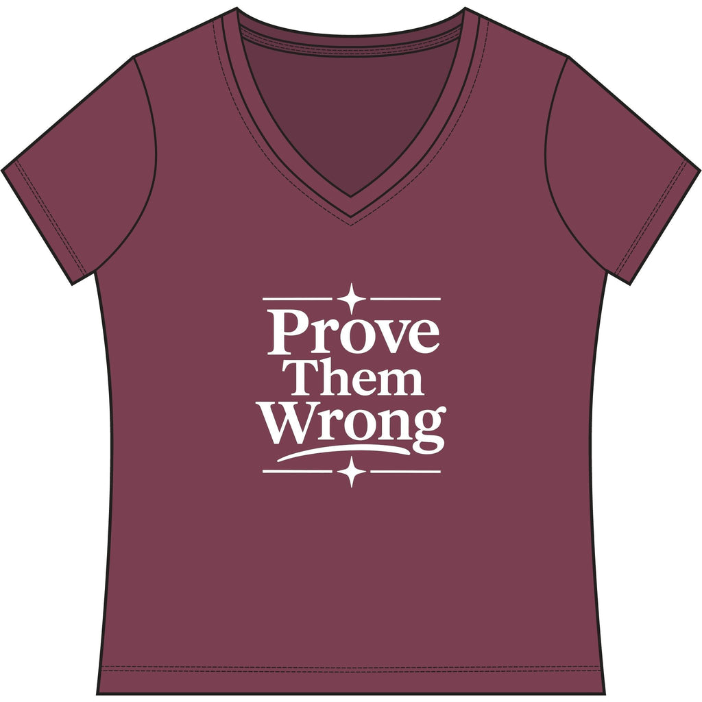 Prove Them Wrong V-Neck, Women’s Poker & Gambler T-Shirt - XXL / Maroon Heather - V-neck