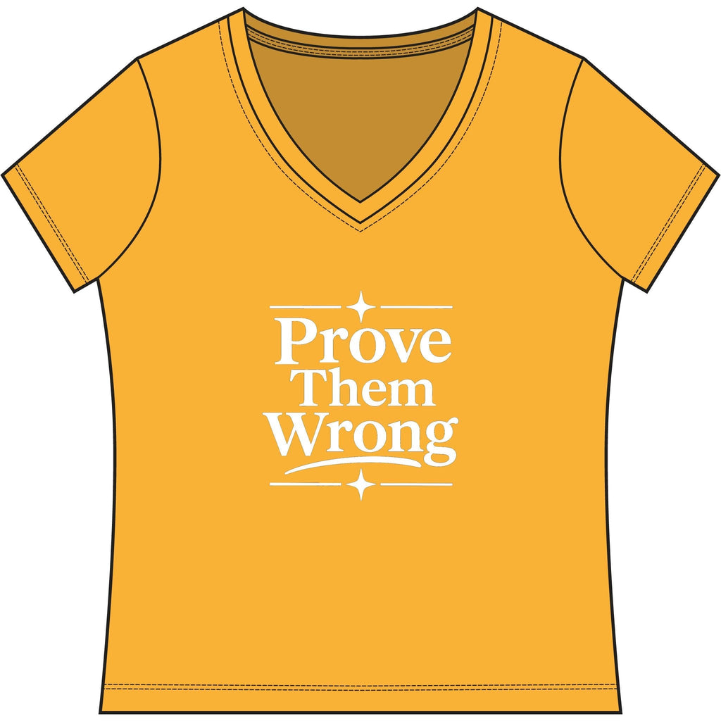 Prove Them Wrong V-Neck, Women’s Poker & Gambler T-Shirt - XXL / Maize Yellow - V-neck