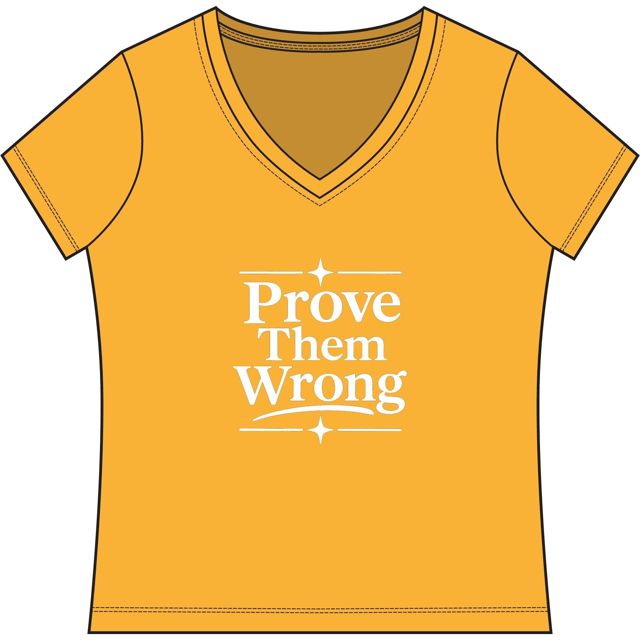 Prove Them Wrong V-Neck, Women’s Poker & Gambler T-Shirt - XXL / Maize Yellow - V-neck