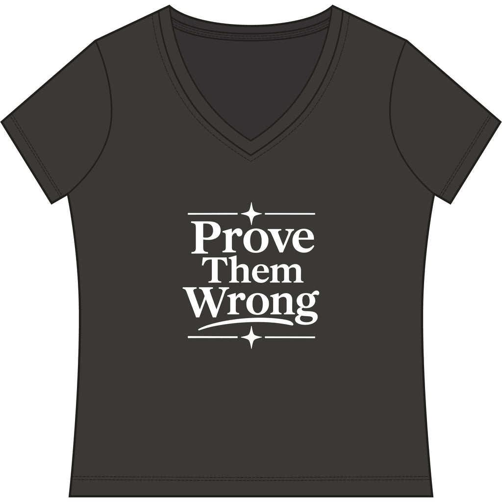 Prove Them Wrong V-Neck, Women’s Poker & Gambler T-Shirt - XXL / Charcoal Heather - V-neck