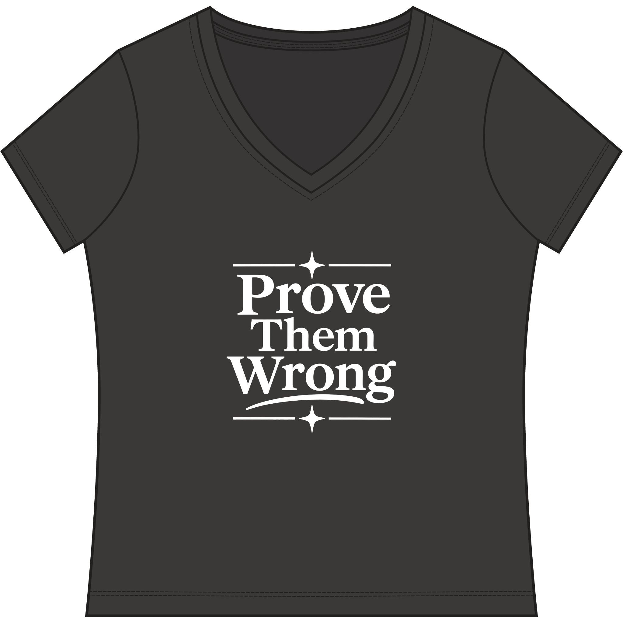 Prove Them Wrong V-Neck, Women’s Poker & Gambler T-Shirt - XXL / Charcoal Heather - V-neck