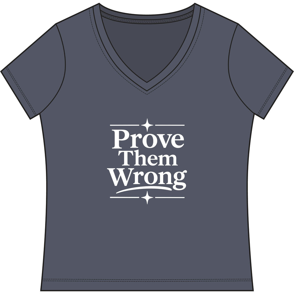 Prove Them Wrong V-Neck, Women’s Poker & Gambler T-Shirt - XXL / Heathered Navy - V-neck