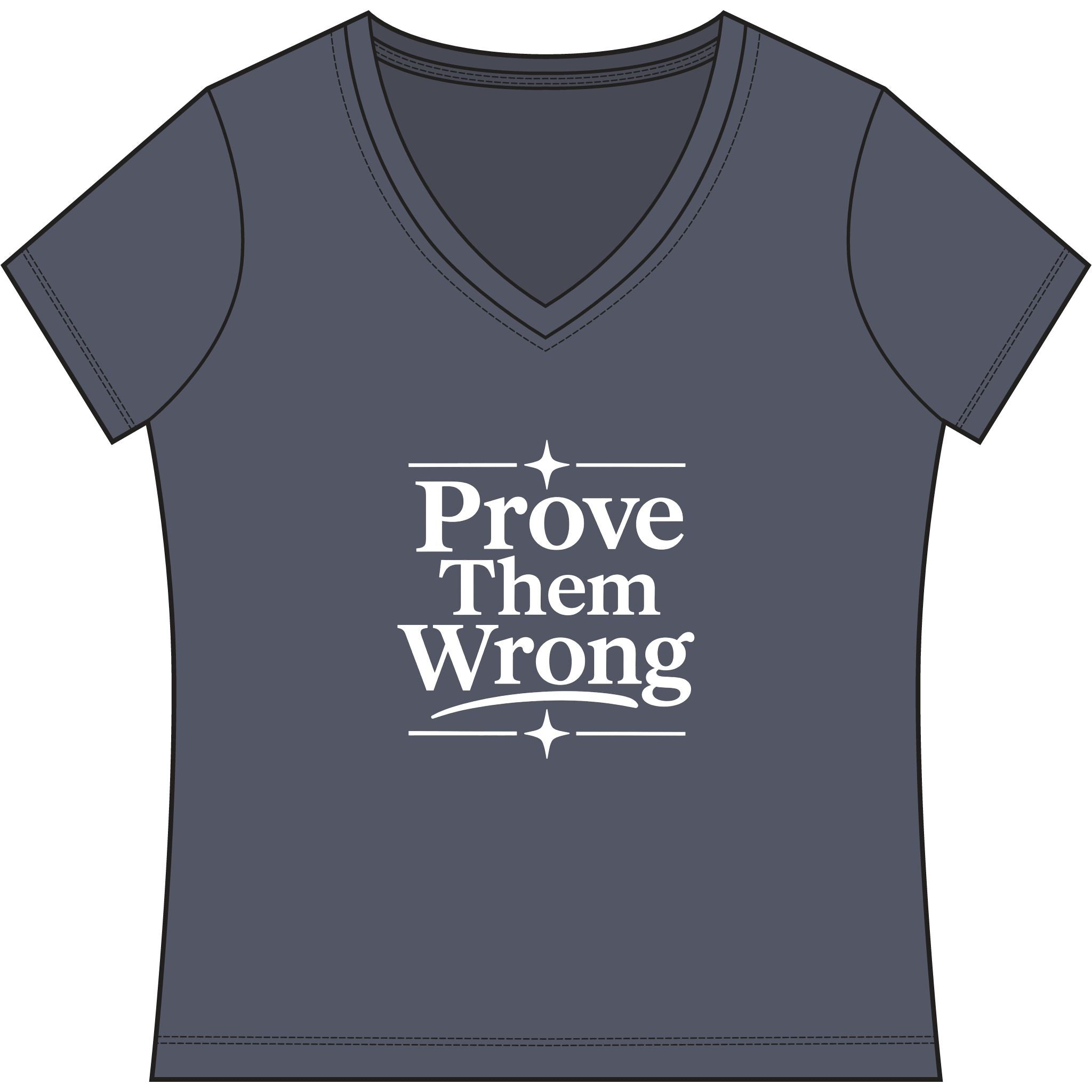 Prove Them Wrong V-Neck, Women’s Poker & Gambler T-Shirt - XXL / Heathered Navy - V-neck