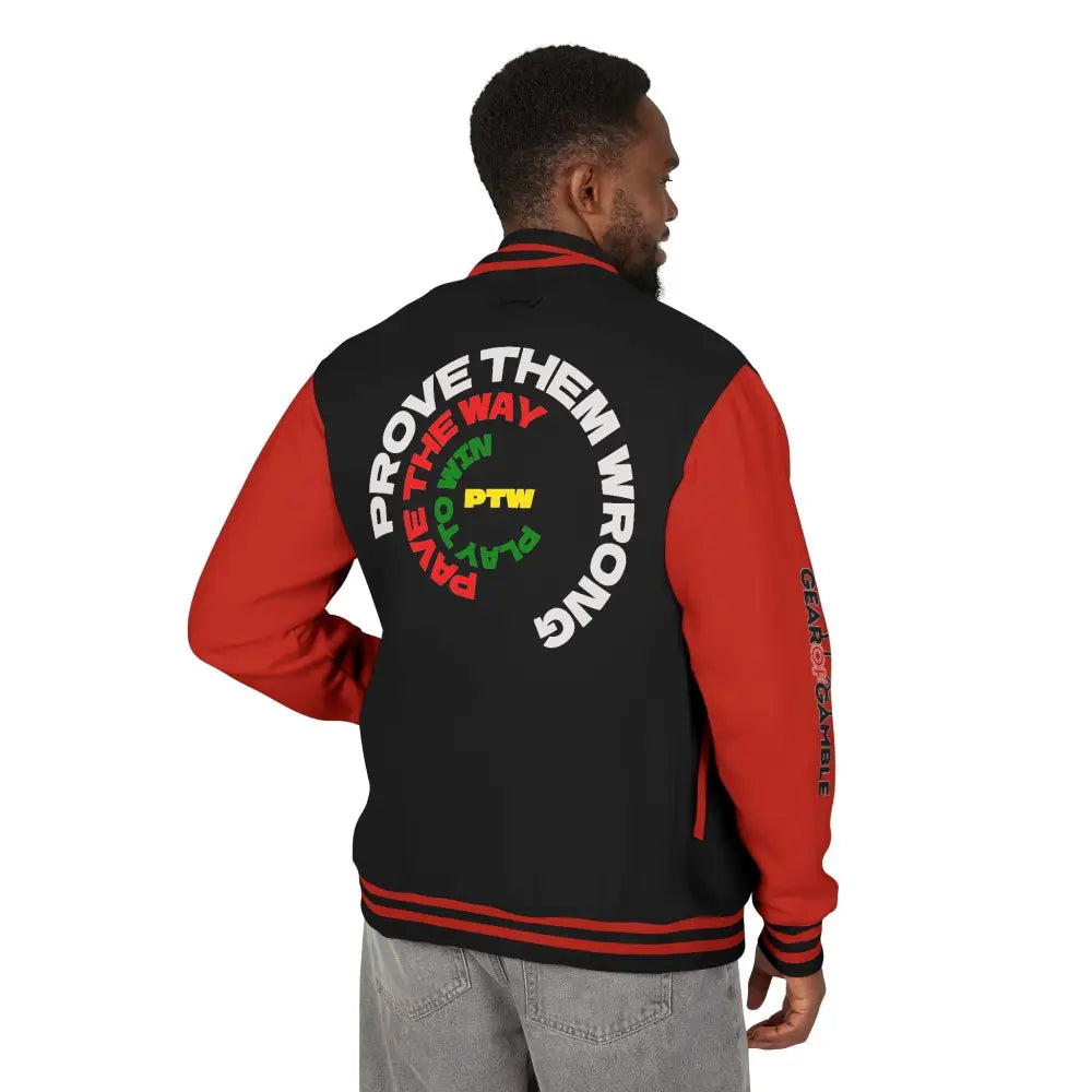 P.T.W. Varsity Jacket - S / Jet Black/Fire Red - Outerwear