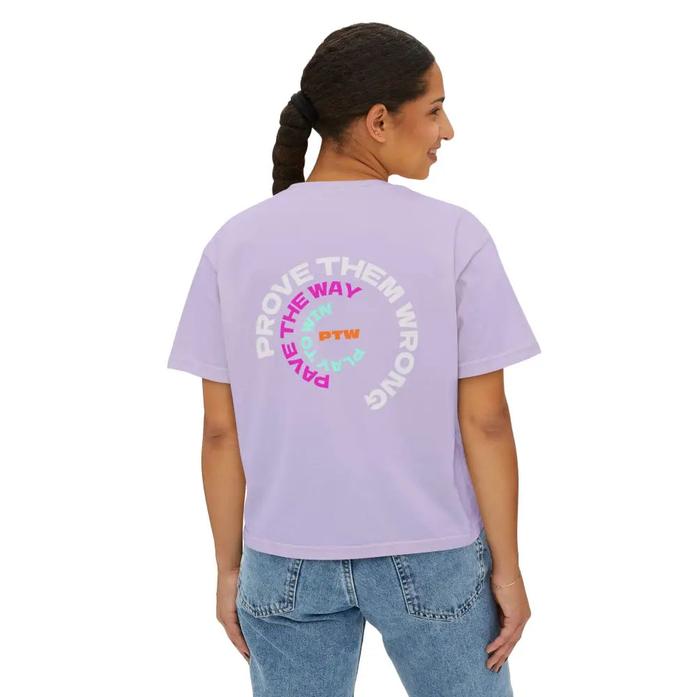 "Prove Them Wrong" (PTW) women's crop top – inspirational poker clothing  and streetwear brand design by Jonah Labranche