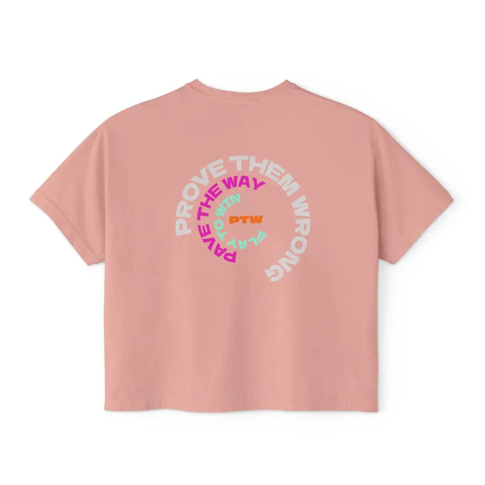 "Prove Them Wrong" (PTW) women's crop top – inspirational poker clothing  and streetwear brand design by Jonah Labranche
