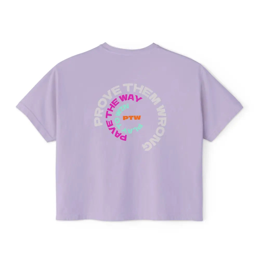 "Prove Them Wrong" (PTW) women's crop top – inspirational poker clothing  and streetwear brand design by Jonah Labranche