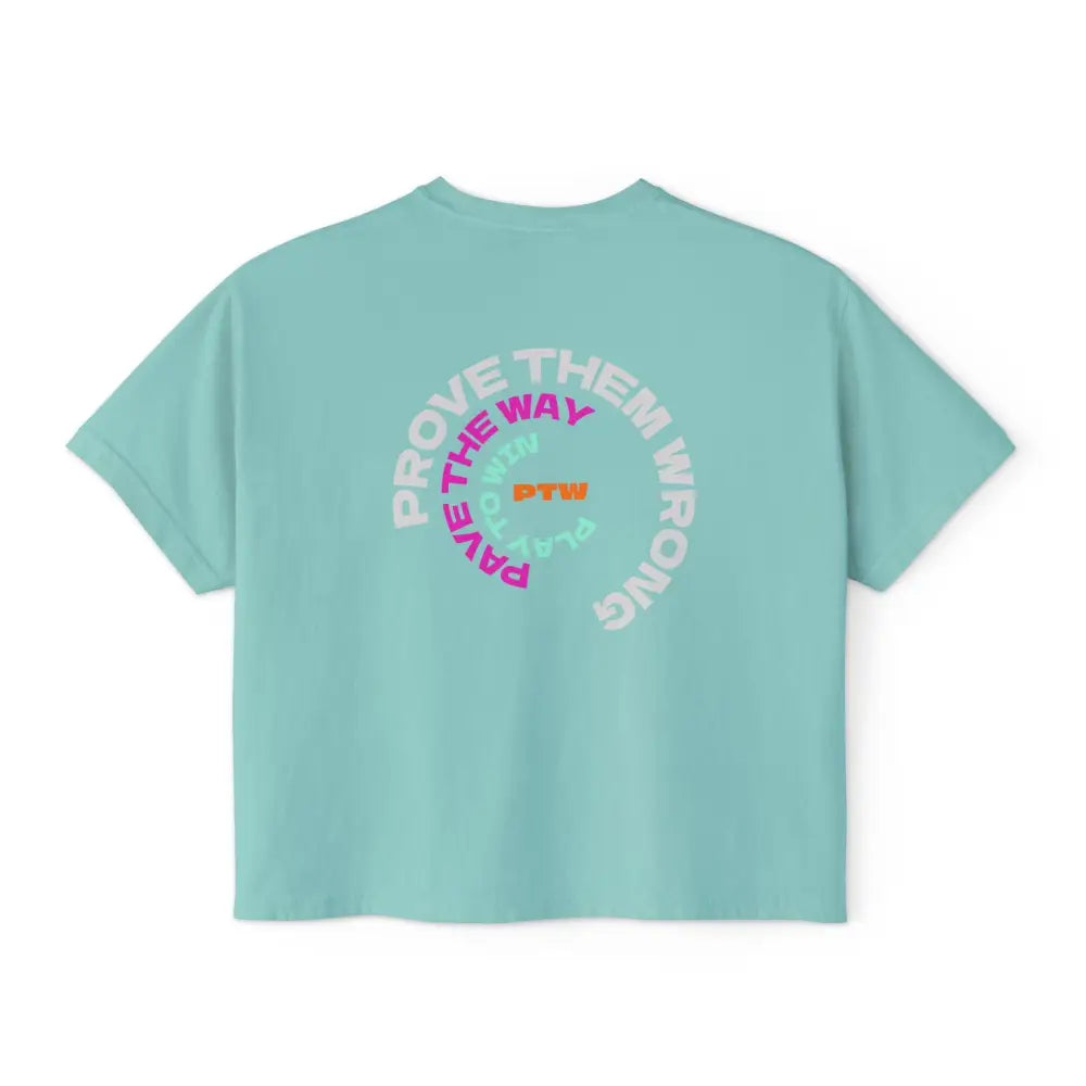 "Prove Them Wrong" (PTW) women's crop top – inspirational poker clothing  and streetwear brand design by Jonah Labranche