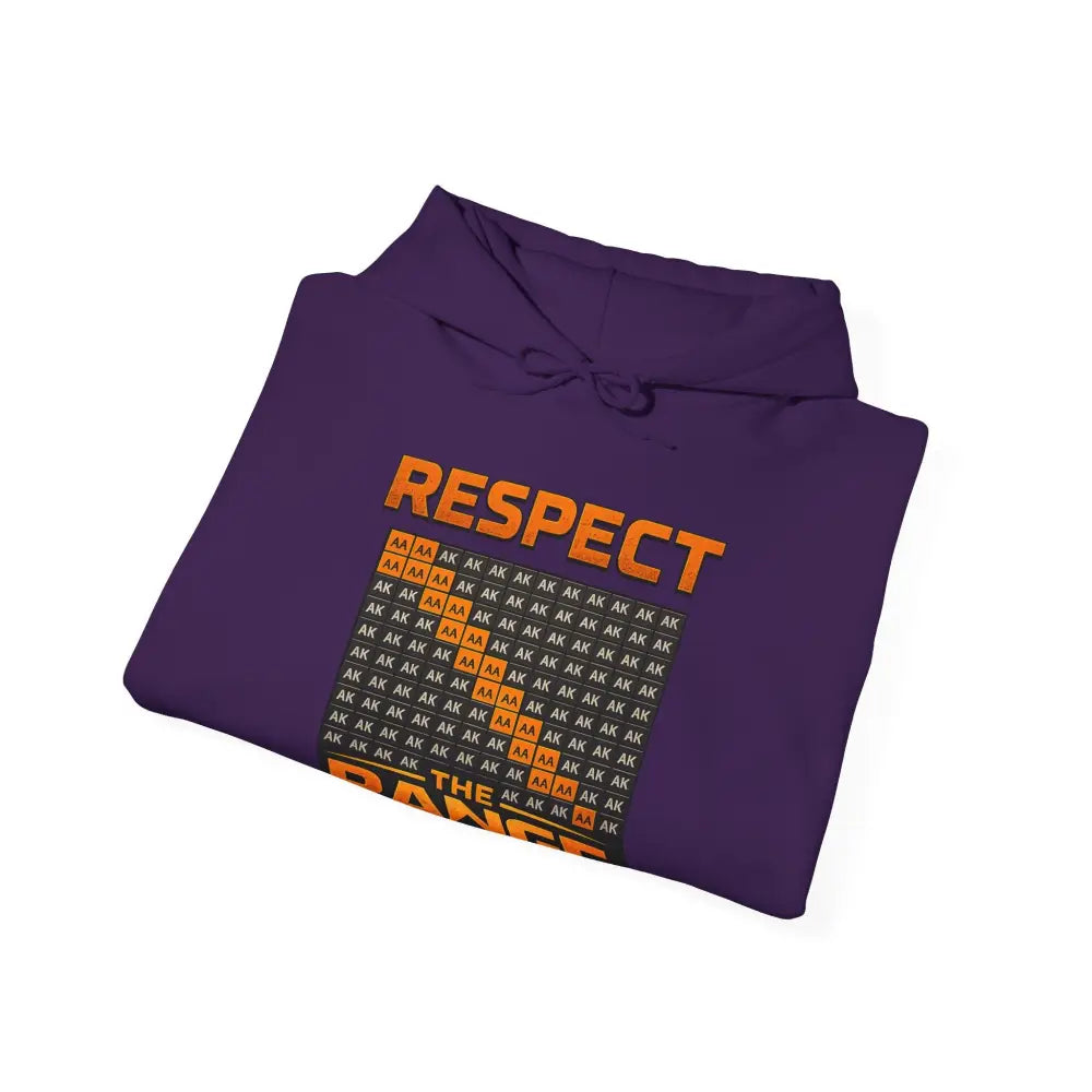 Purple "Respect The Range" poker hoodie – strategic poker apparel for grinders who understand the game. #poker #new