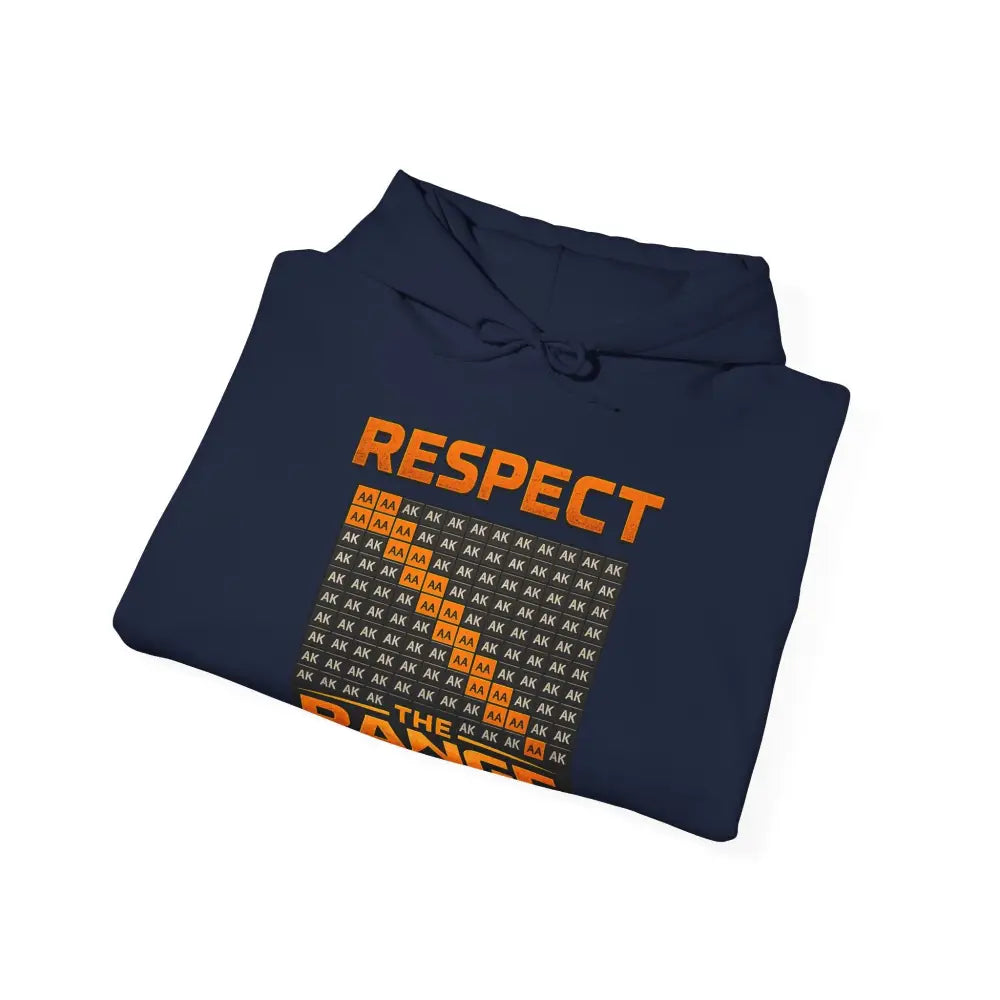 Blue "Respect The Range" poker hoodie – strategic poker apparel for grinders who understand the game. #poker #new