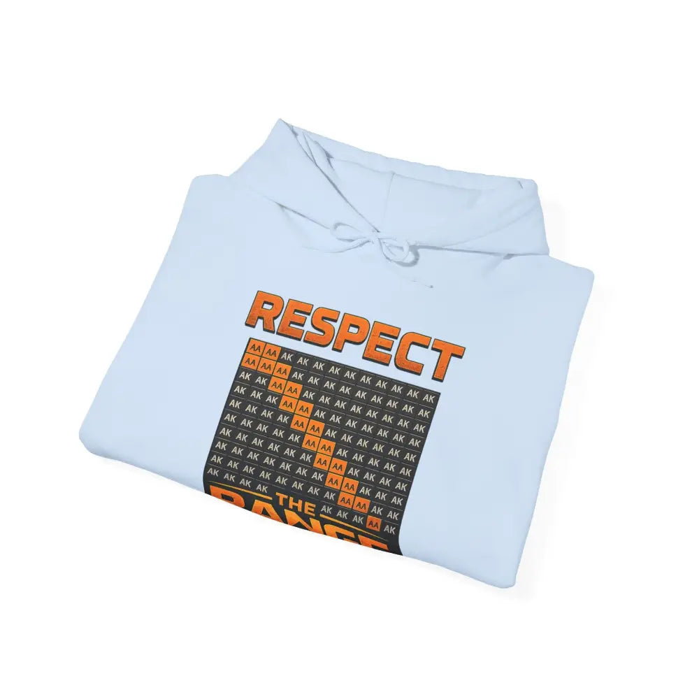 Baby Blue "Respect The Range" poker hoodie – strategic poker apparel for grinders who understand the game. #poker #new