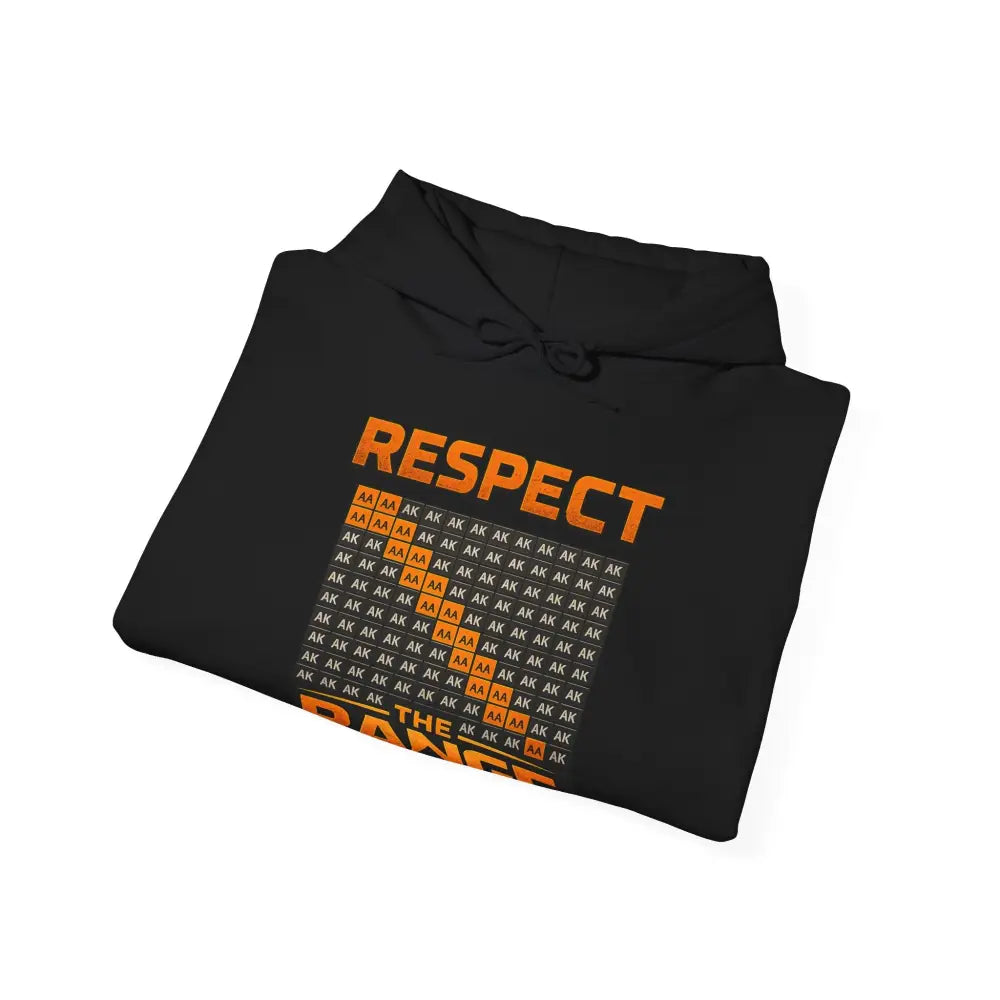 Black "Respect The Range" poker hoodie – strategic poker apparel for grinders who understand the game. #poker #new