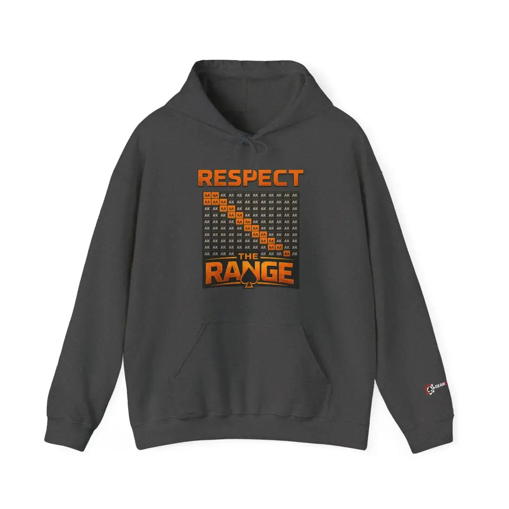 Gray "Respect The Range" poker hoodie – strategic poker apparel for grinders who understand the game. #poker #new