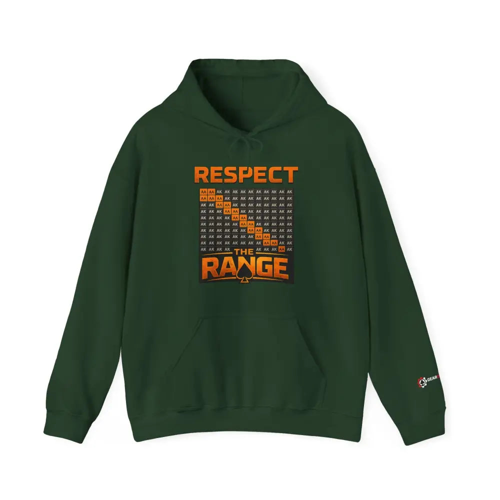 Green "Respect The Range" poker hoodie – strategic poker apparel for grinders who understand the game. #poker #new
